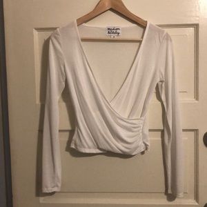 White long sleeve top